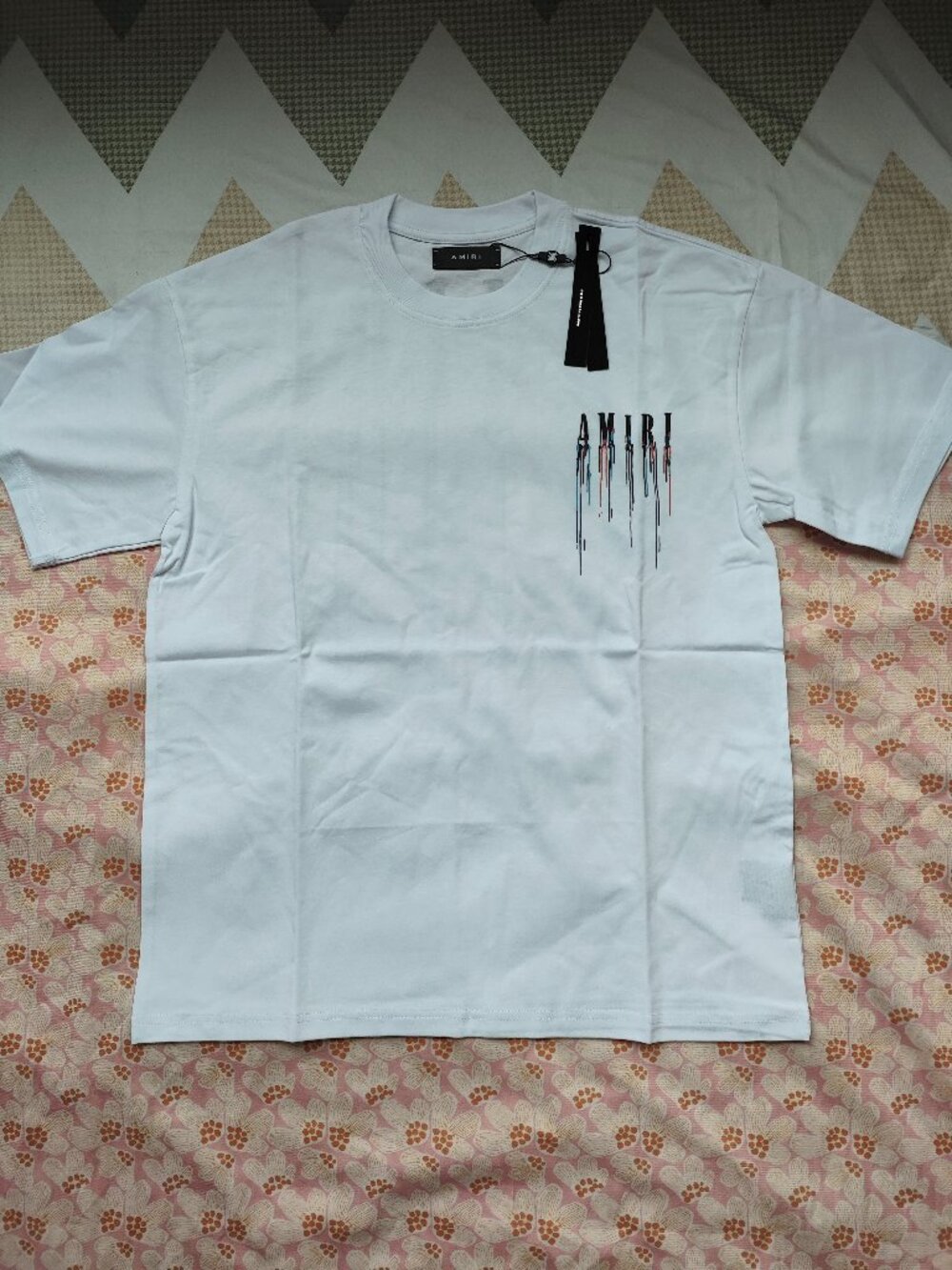 AMIRI Paint Drip Logo Print Short-Sleeve T-Shirt